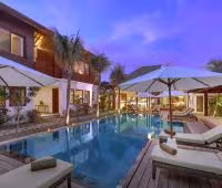 Villa Tangram, Pool at Night