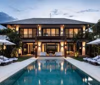 Villa Gendang, Piscina al atardecer